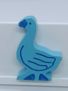 Article Oie en bois - hauteur 4 cm -  bleu - JEU DE L'OIE