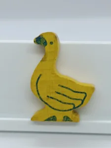 Article Oie en bois - hauteur 4 cm -  jaune - JEU DE L'OIE