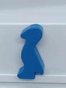 Article Oie en bois _ env 3,5 cm _ bleu - JEU DE L'OIE