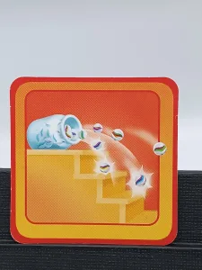 Article Carte "chute de billes dans l'escalier" - REVEILLE PAS PAPA VERSION PETITES CARTES